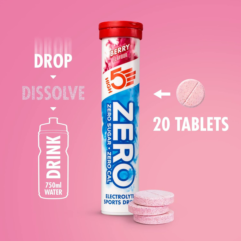 HIGH5 ZERO Electrolyte Tablet - Hydration Tablets Enhanced with Vitamin C - 0 Calories & Sugar Free - Boost Hydration, Performance & Wellness - Berry, 20 Tablets (20x, Pack of 1) HIGH5 ZERO Electrolyte Tablet - Hydration Tablets Enhanced with Vitamin C - 0 Calories & Sugar Free - Boost Hydration, Performance & Wellness - Berry, 20 Tablets (20x, Pack of 1)