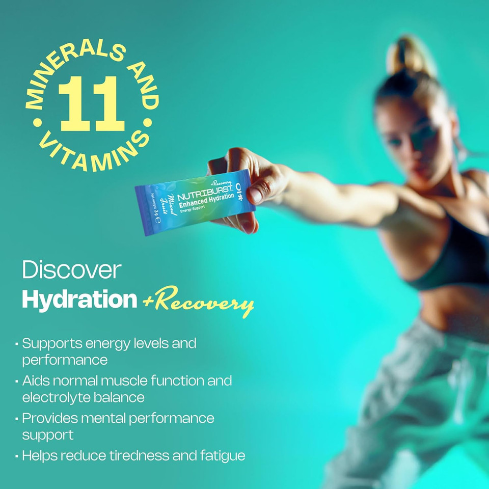 Nutriburst - Recovery Electrolytes + 11 Vitamins & Minerals  Support Energy Levels  Performance  Recovery - Suitable for Vegans - 6 Pack:Mixed Fruit - Enhanced Hydration
