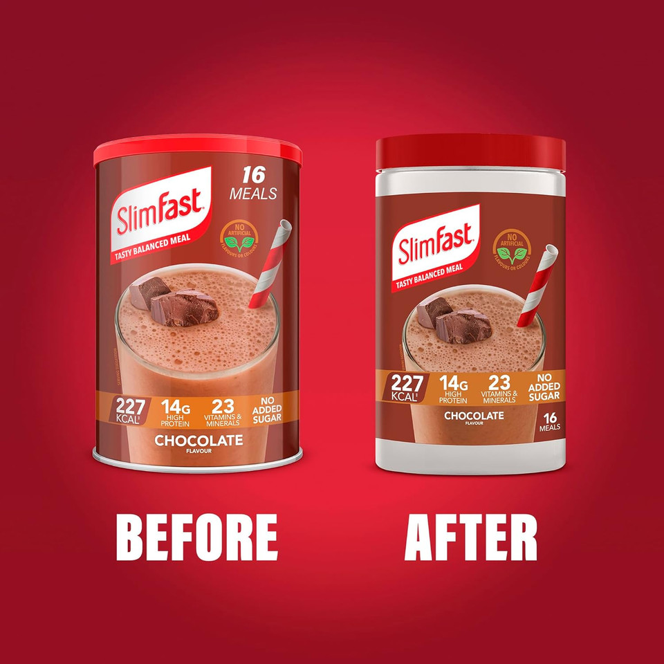 SlimFast Meal Replacement Shake for Weight Loss & Balanced Diet, Vitamins and Minerals, Low Calorie, High Protein, Chocolate Flavour, 16 servings, 600 g, Packaging May Vary SlimFast Meal Replacement Shake for Weight Loss & Balanced Diet, Vitamins and Minerals, Low Calorie, High Protein, Chocolate Flavour, 16 servings, 600 g, Packaging May Vary