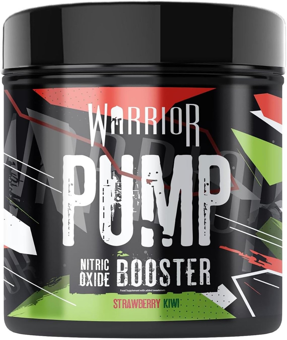 Warrior Pump Non Stim Pre-Workout Powder 225g  Nitric Oxide Supplement  Contains Citrulline Malate, Cyclic Dextrin for Energy, Focus, and Performance  30 Servings (Strawberry Kiwi)