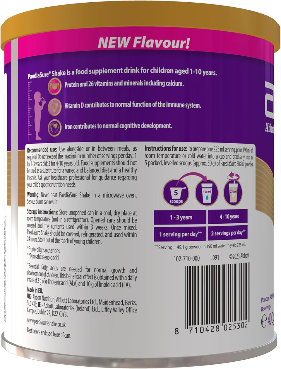 PaediaSure Shake, 400g, Strawberry Balanced Nutritional Supplement Drink, Multivitamin for Kids with Protein, Carbohydrates, Essential Fatty Acids and Minerals to Support Growth and Development