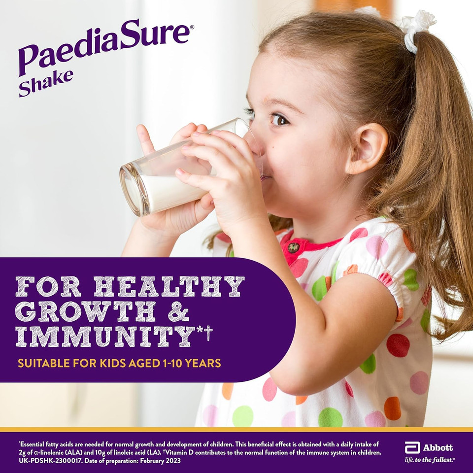 PaediaSure Shake, 400g, Strawberry Balanced Nutritional Supplement Drink, Multivitamin for Kids with Protein, Carbohydrates, Essential Fatty Acids and Minerals to Support Growth and Development