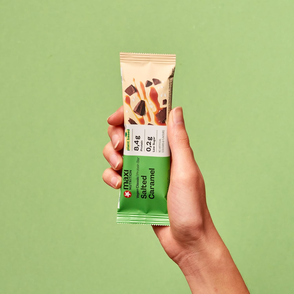 MaxiNutrition Classic protein Bar vegan Salted Caramel 35g, 122 kcal, 8.4g protein, 16 x 35g bars