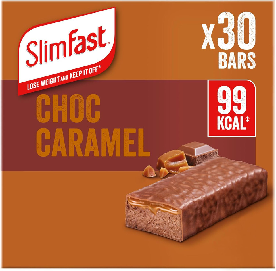 SlimFast Snack Bar, Low-Calorie Healthy Snacks For Adults, Chocolate & Protein Bars Alternative, Part of Balanced Diet, Weight Loss and Management Plan, Double Choc Flavour, Multipack, 30 x 26 g