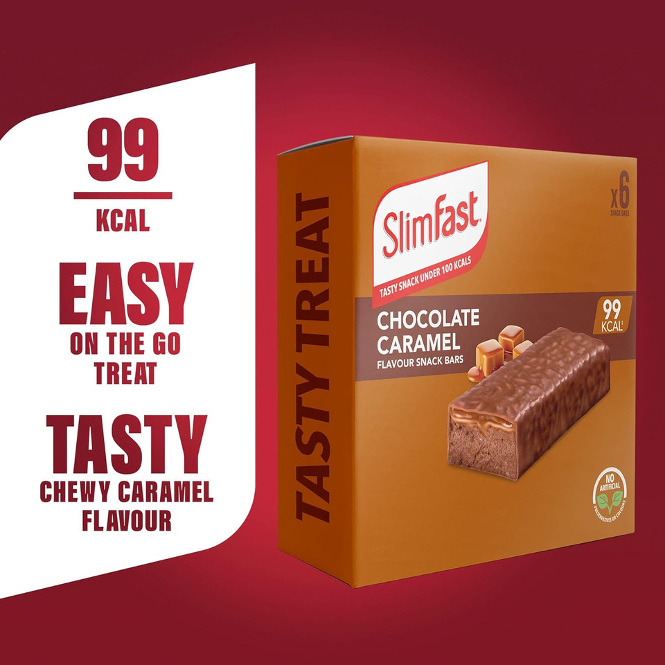 SlimFast Snack Bar, Low-Calorie Healthy Snacks For Adults, Chocolate & Protein Bars Alternative, Part of Balanced Diet, Weight Loss and Management Plan, Double Choc Flavour, Multipack, 30 x 26 g