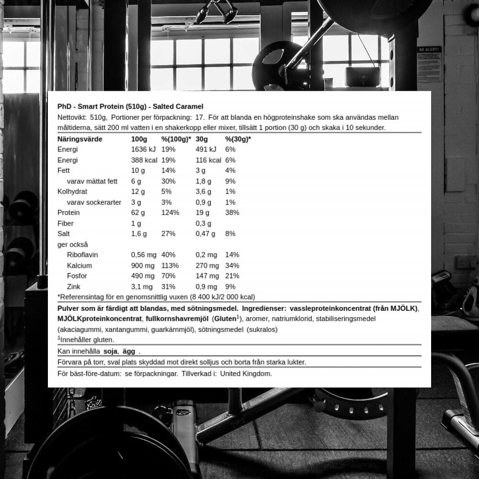 Phd Smart Protein, Versatile Shake, Ideal for Shakes, Baking and Deserts, Salted Caramel Flavour, 17 Servings per 510 g Bag