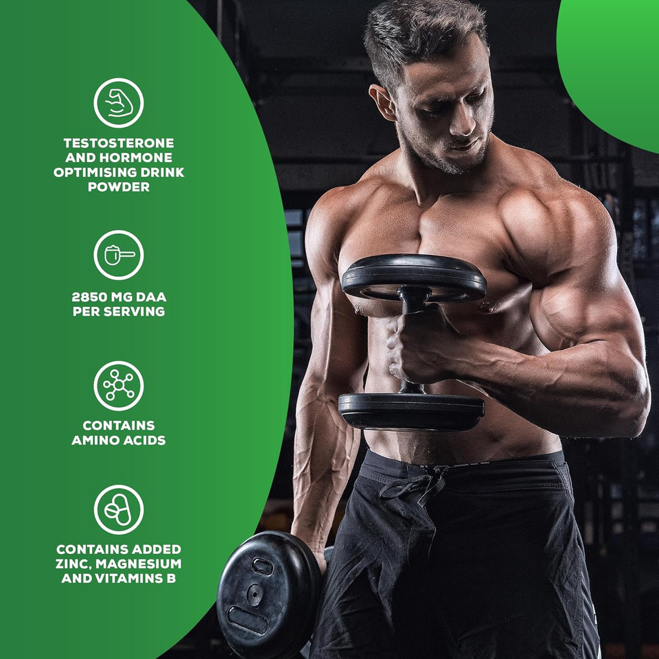 BioTechUSA TST + GH | Testosterone & Hormone Boosting Drink Powder | 2,850mg DAA | Amino Acids, Vitamins, Minerals | Sugar-, Lactose- and Gluten-Free | 300g | Orange