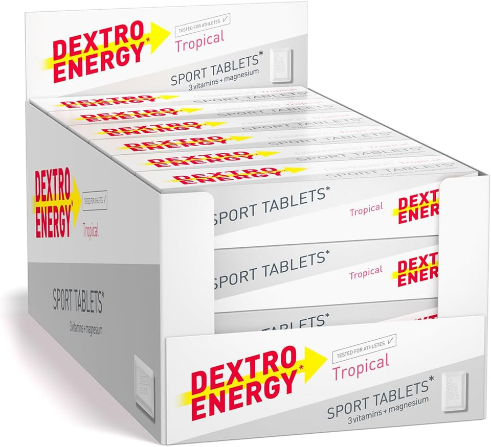 Dextro Energy Sport Tablets | Fast Acting Carbohydrates for a Quick Burst of Glucose | With 3 Vitamins and Magnesium I Ideal on the Go | Vegan 47g | (Pack of 24)