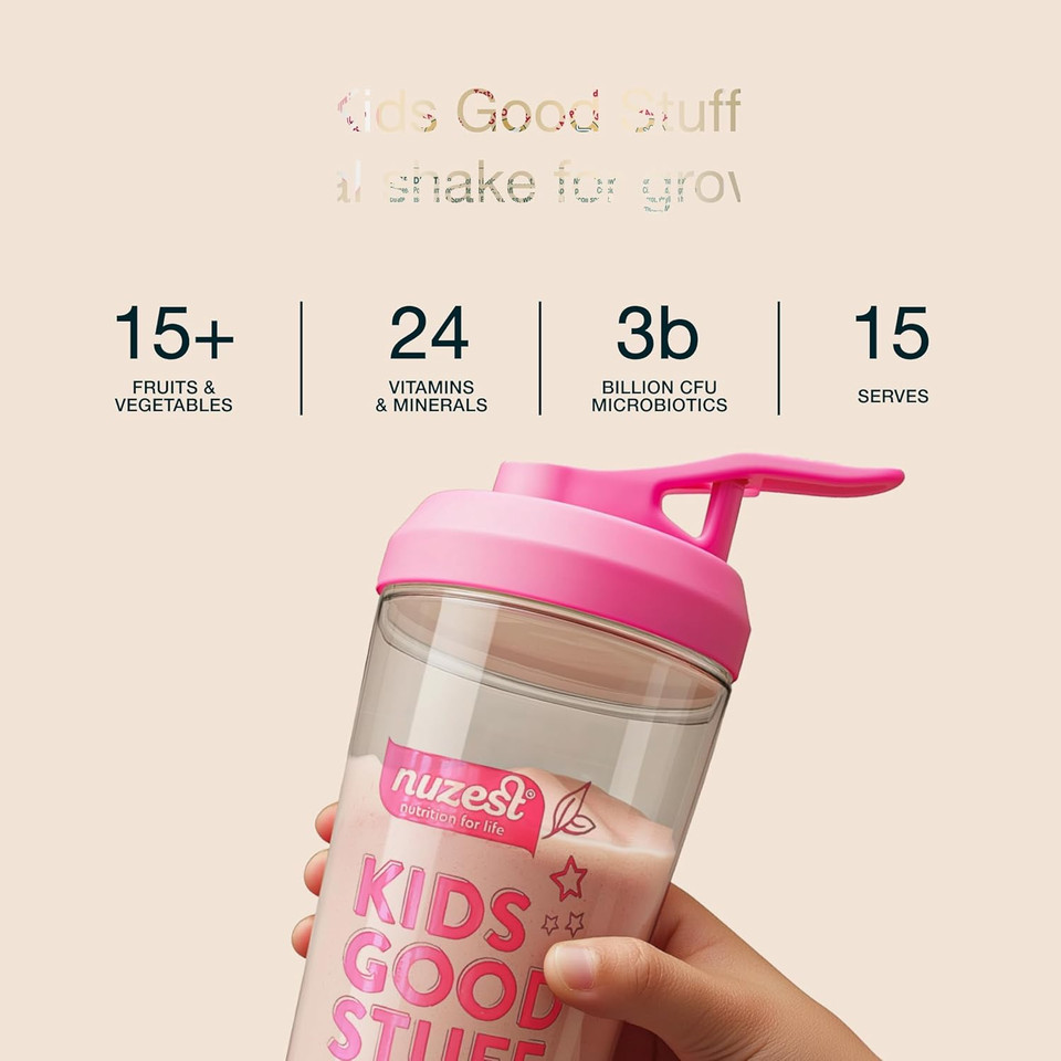 Nuzest - Kids Good Stuff - Vegan Smoothie Mix - Rich Chocolate - Multivitamin Nutritional Supplement Protein Shake for Children - Dairy Free - Supporting Growth and Development - 225g (15 Servings)