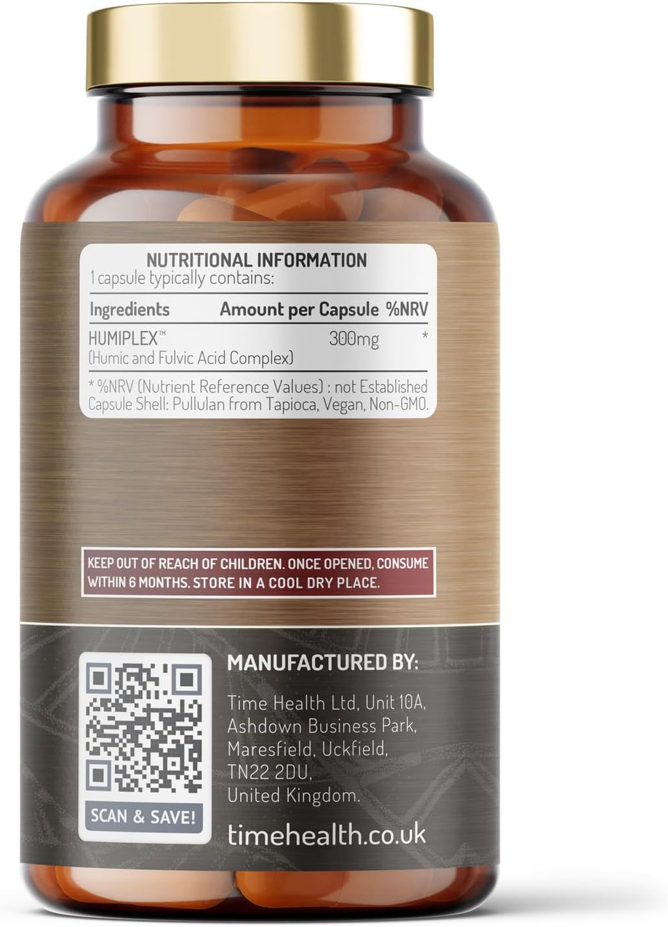 Humiplex - Humic Multi-Nutrient Complex - Minerals, Trace Elements, Amino Acids, Probiotics & Prebiotics - pH Balance, Detox & Digestion - UK Made - Zero Additives - Vegan (120 Count (Pack of 1))