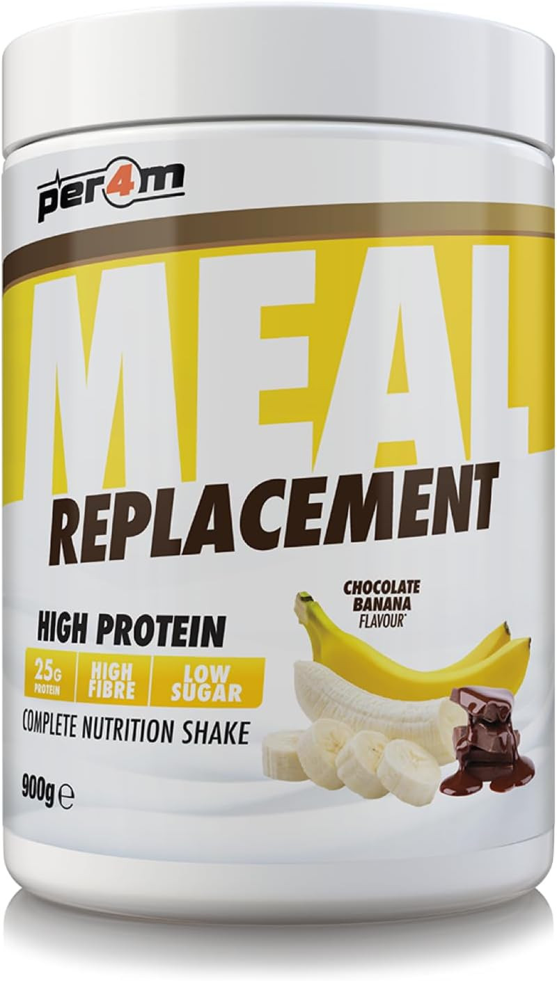 Per4m MRP Diet Meal Replacement 25g Protein Powder | Complete Nutrition Shake + 27 Vitamins | Metabolism Support, Immunity Boost & Muscle Growth (Chocolate Banana, 900g)