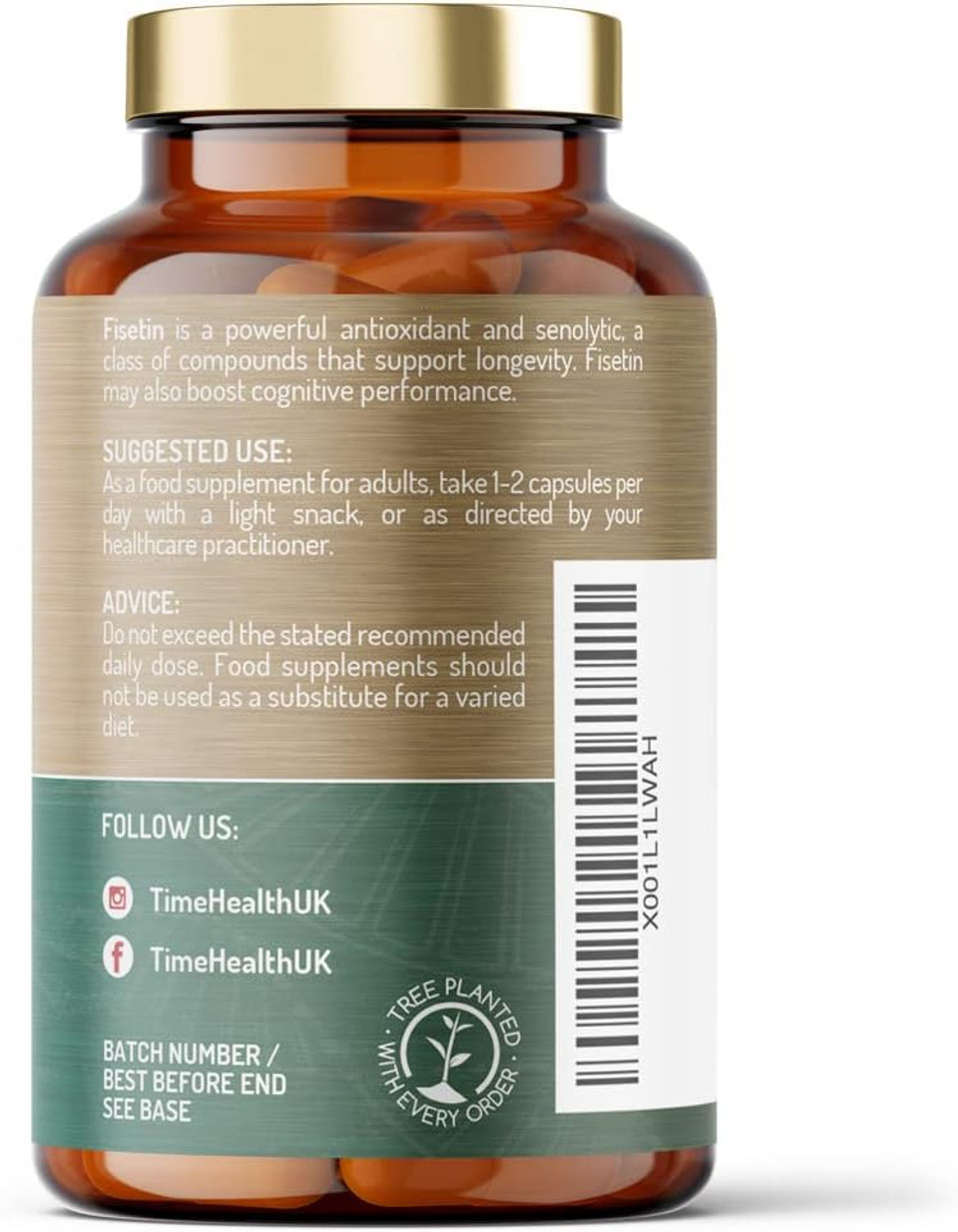 Fisetin - Ultra Pure - 100mg - 120 Capsules - Anti-Ageing - Autophagy - Senolytic - GMP Standards - UK Made - Vegan (120 Count (Pack of 1))