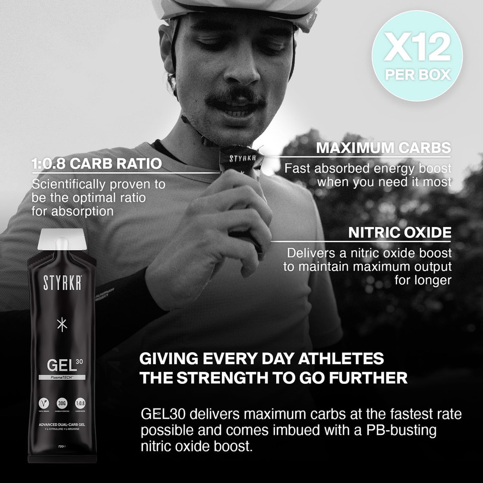 GEL30 Energy Gels by Styrkr - 30g of Carbs - Pack of 12 Energy Gels for Running & Cycling - Approved by Endurance Athletes - Advanced Dual-Carb Formulation - GEL30 12x Pack GEL30 Energy Gels by Styrkr - 30g of Carbs - Pack of 12 Energy Gels for Running & Cycling - Approved by Endurance Athletes - Advanced Dual-Carb Formulation - GEL30 12x Pack