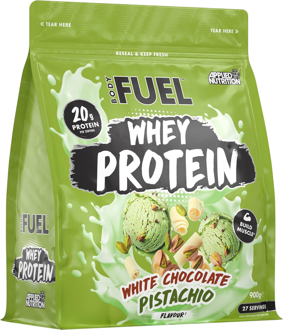 Bodyfuel Whey Protein Powder - 20g Protein for Muscle Recovery & Weight Management - Low-Calorie, Keto-Friendly - (1.8kg - 53 Servings) (White Chocolate Pistachio)