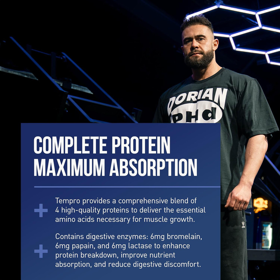 DY Nutrition Whey Complex Tempro | x4 Protein Forms | Whey, Casein, Isolate & Egg Albumin, 23g Premium Protein Powder with Digestive Enzymes for Optimal Absorption, 2.27kg | Banana Ice Cream