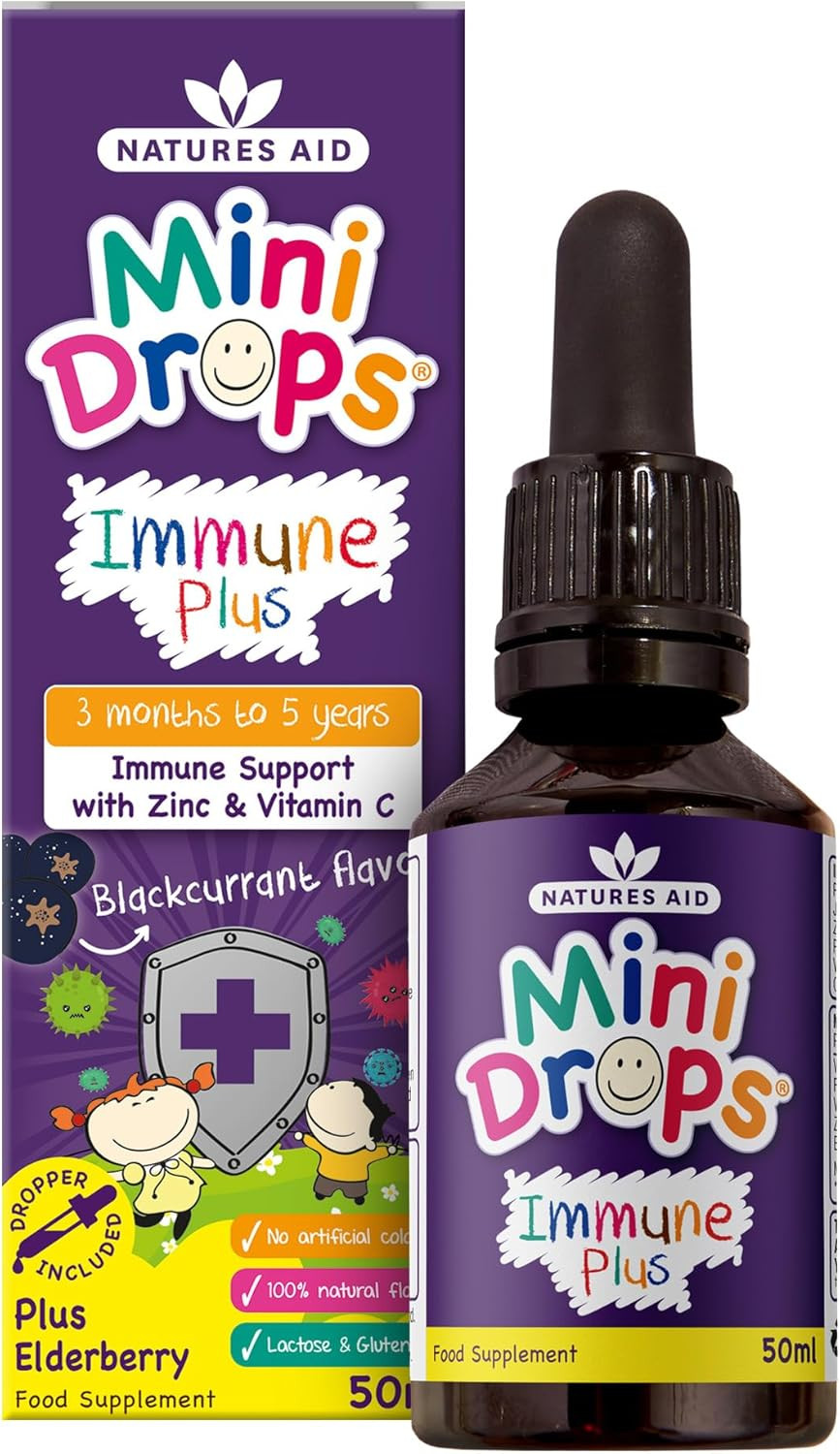 Natures Aid Mini Drops Bed Time 50ml  Supports Restful Sleep and Calm  Natural Supplement for Kids 3 Months to 5 Years at Bedtime  Vegan, Gluten-Free, Non-GMO  Easy Dropper  No Added Sugar