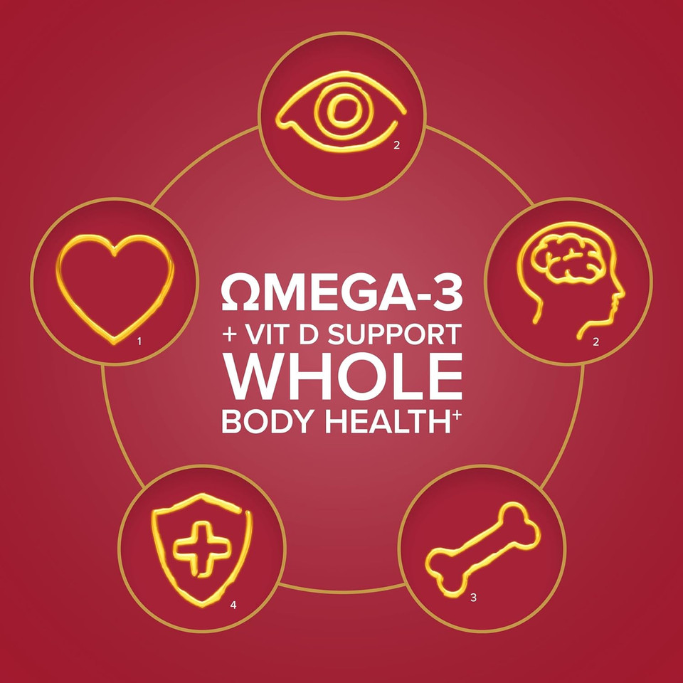 Seven Seas Omega-3 Fish Oil Max Strength, 1250 mg Fish Oil, 1063 mg Omega-3, 250 mg EPA & DHA & Vitamin D, 30 Capsules