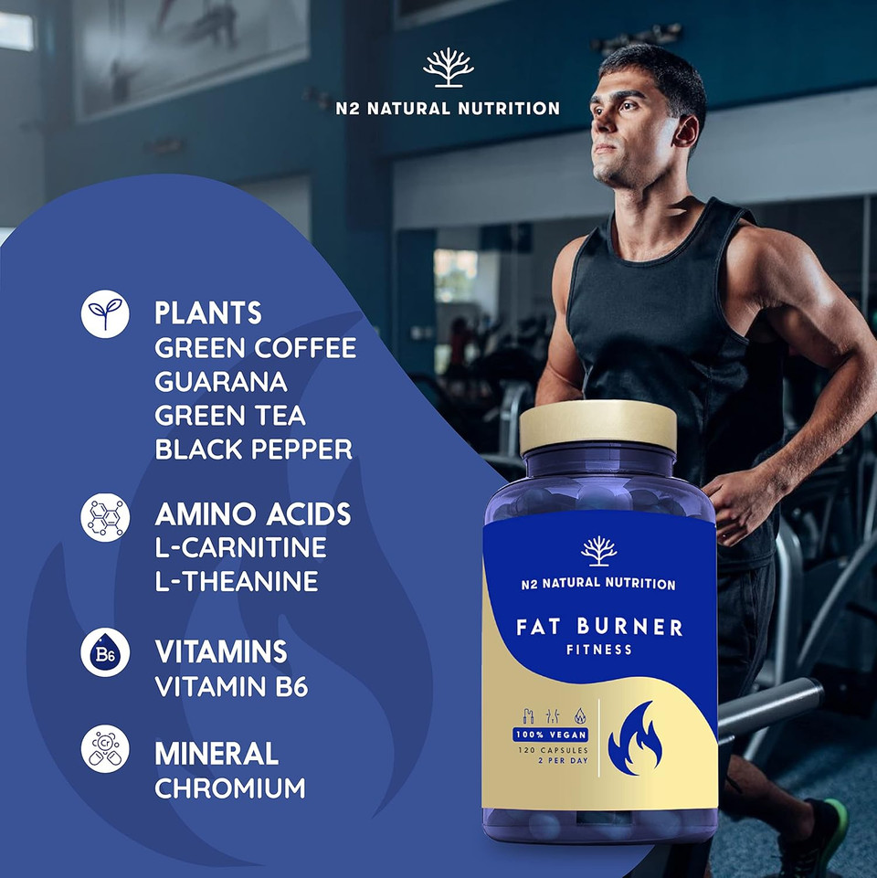 Best Fat Burner for Women and Men Weight Loss. Extreme Natural Thermogenic Slimming Pills. Energy Booster Pure 100% Natural Ingredients. 120 Vegetable Capsules.UK VEGAN Certified. N2 Natural Nutrition