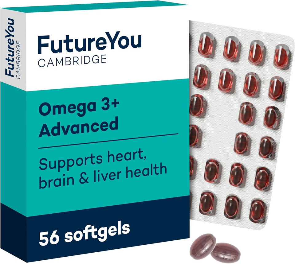 Omega 3+ Advanced Krill Oil Capsules  28 Day Supply, 56 Softgels - High Strength Omega 3 Capsules High Strength for Brain Energy  Focus Supplement with DHA to Support Liver, Brain & Heart Health