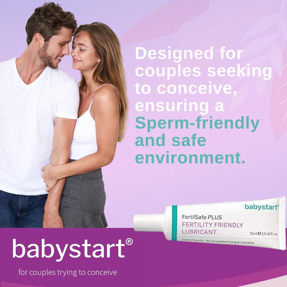 Babystart Fertility Lubricant Duo Pack - FertilSafe Plus 2X 75- Pre-Filled Lubricating Gel Tube - Natural, Water Based Lubrification, Personal Fertile Friendly Lubricant for Couples Trying for a Baby