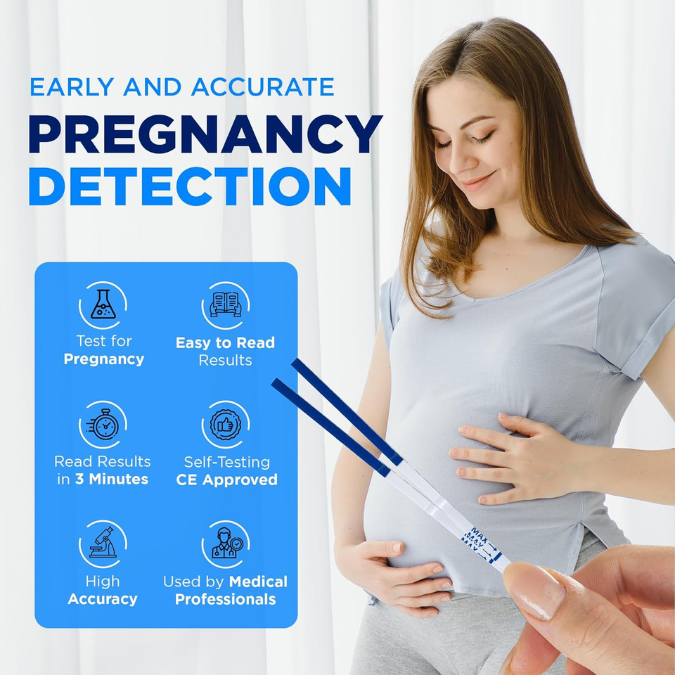 One Step 5 x Highly Sensitive 10mIU Pregnancy Test Strips (Tests up to 6 Days Earlier)