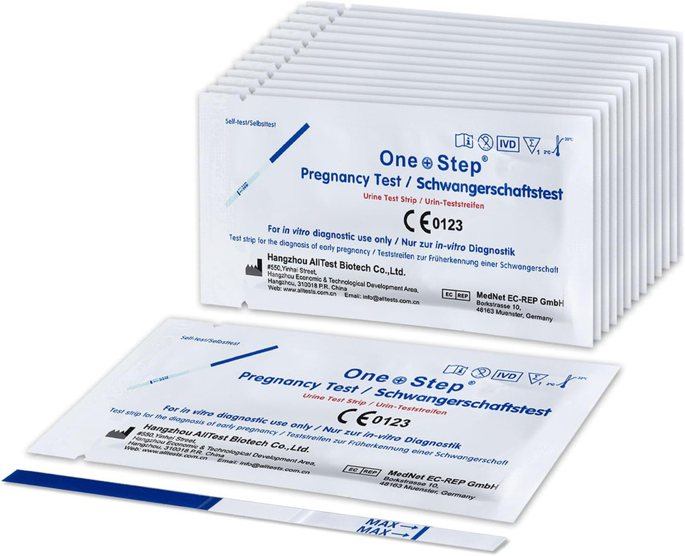 One Step: 50 x Ultra Early - 10mIU Wide Width Pregnancy Test Strips (Tests up to 6 Days Earlier)
