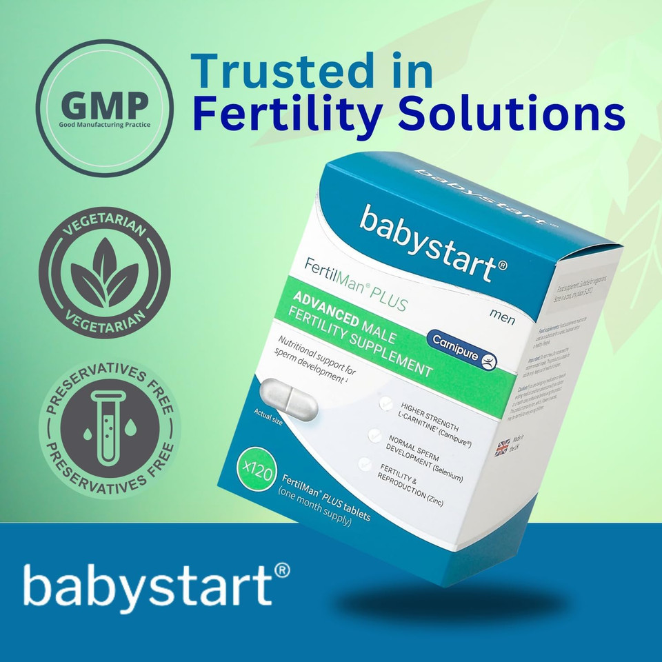 Babystart Fertility Supplements for Men - FertilMan 30 Tablets, 1 Month Supply, Male Fertility Vitamins with Zinc, Folic Acid and Vitamin D for Conception, Immune Support - Mens Health Supplement