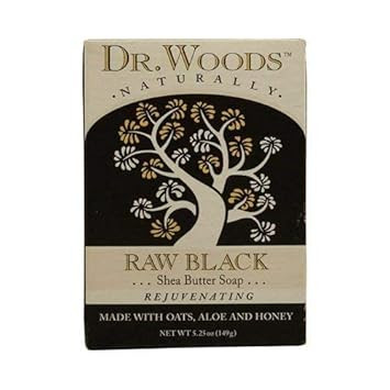 Dr Woods Bar Soap Raw Blk Size 5.25Z Dr Woods Bar Soap Raw Blk 5.25Z