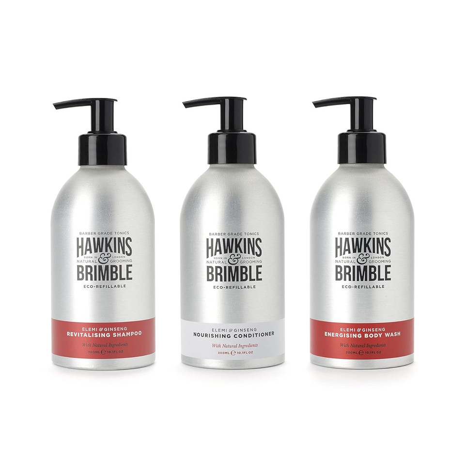 Hawkins & Brimble Bodywash Eco-Refillable Bottle - 10.1 Fl Oz (300Ml) For Men Hydrating Naturally Fragranced - Bottle For Life Eco Friendly