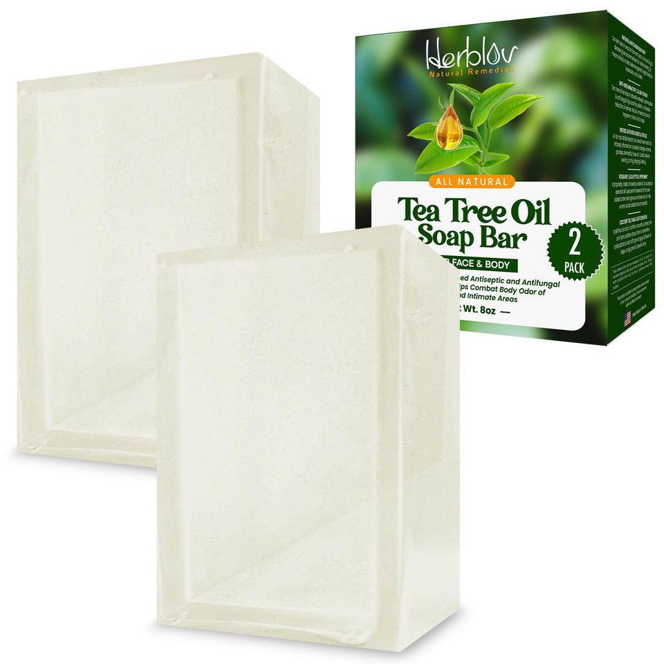 Tea Tree Oil Soap Bar For Face & Body, 4Oz All Natural Remedy Skin Cleanser  Pure Essential Oil Infused Skincare Cleansing Soap For Dirt & Acne - Tea Tree Face & Body Wash Made In Usa