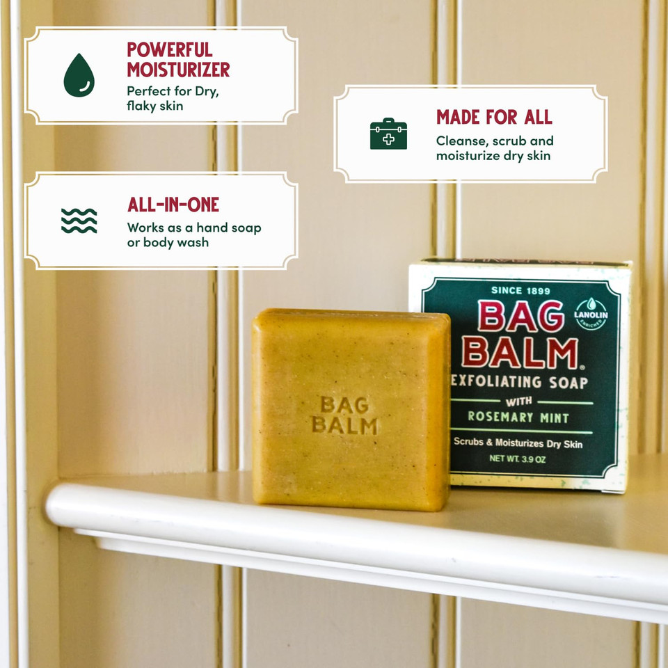 Bag Balm Mega Moisturizing Soap Rosemary Mint Scent - 3.9Oz, 5 Pack