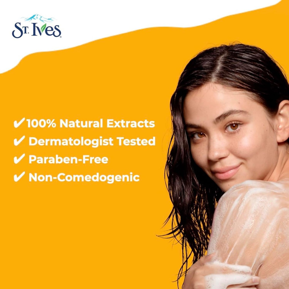 St. Ives Exfoliating Apricot Body Wash/Shower Gel For Women| 100% Natural Extracts | Cruelty Free | Paraben Free |473Ml, White