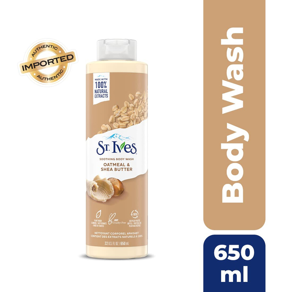 St. Ives Oatmeal & Shea Butter Body Wash | Moisturizing Body Wash For Sensitive And Dry Skin | 22 Fl. Oz