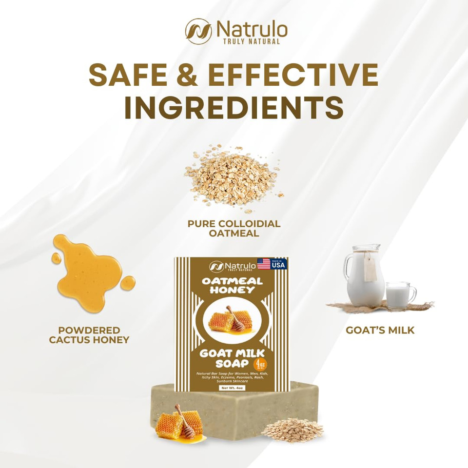 Cactus Honey & Oats Goat'S Milk Soap Bar 4 Oz  Natural Bar Soap For Women, Men, Kids, Itchy Skin, Eczema, Psoriasis, Rash, Sunburn Skincare  Calming Colloidal Oatmeal Face Cleanser & Body Wash Cactus Honey & Oats Goat'S Milk Soap Bar 4 Oz  Natural Bar Soap For Women, Men, Kids, Itchy Skin, Eczema, Psoriasis, Rash, Sunburn Skincare  Calming Colloidal Oatmeal Face Cleanser & Body Wash