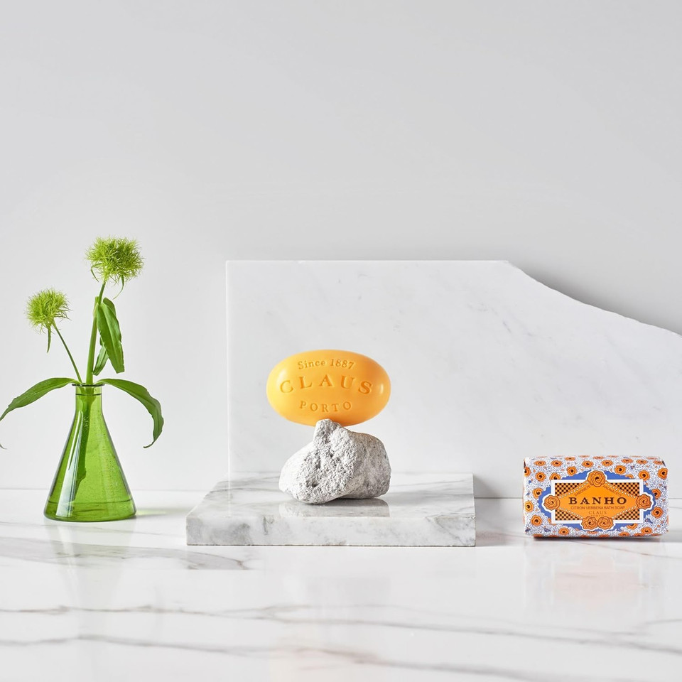 Claus Porto - Banho Citron Verbena Soap For Men + Women | Silky, Cleansing, Hydrating | Handcrafted, Aromatic, Energizing (150G | 5.3 Oz)