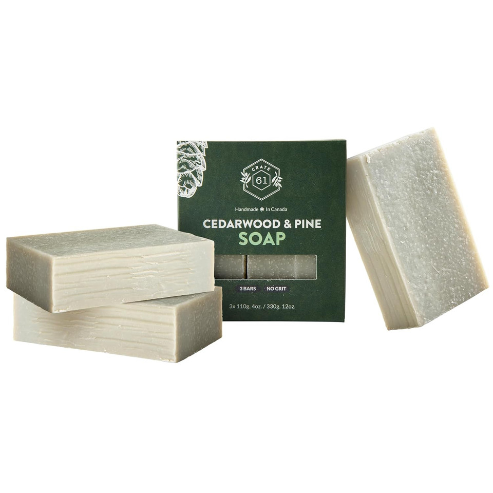 Crate 61, Handmade In Canada, Plant Based Cold Process Natural Bar Soap Cold Pressed For Face And Body, With Premium Oils (Canadian Maple)