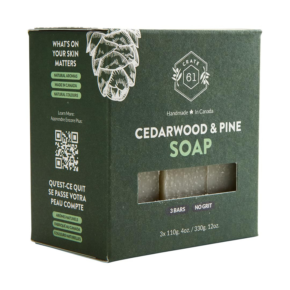 Crate 61, Handmade In Canada, Plant Based Cold Process Natural Bar Soap Cold Pressed For Face And Body, With Premium Oils (Canadian Maple)