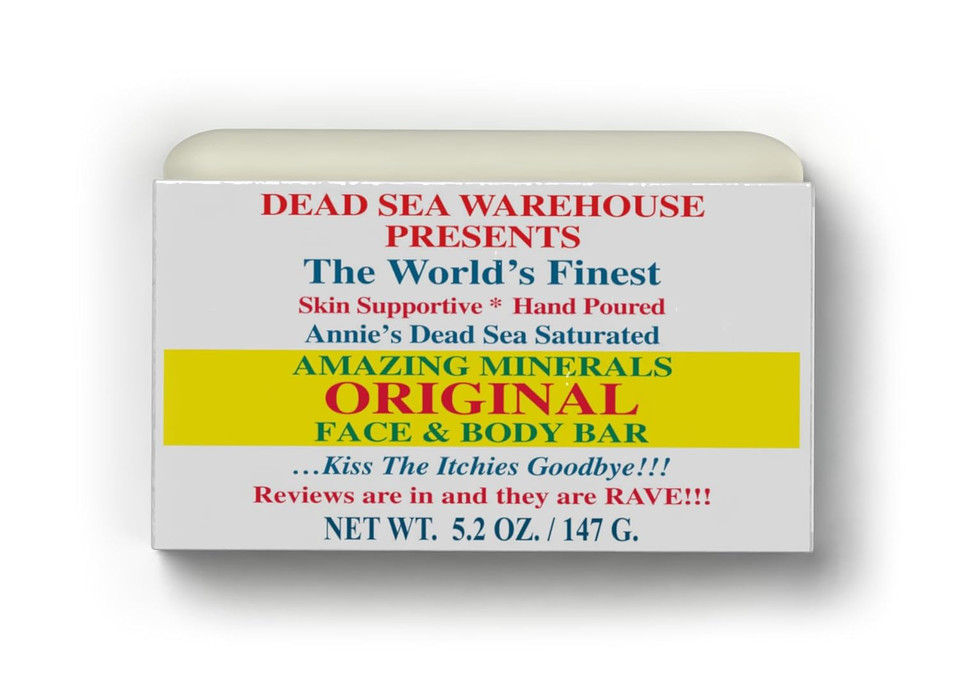 Dead Sea Warehouse - Dead Sea Salt Soap Bar - Original Face & Body Bar - Hydrating Mineral Soap For All Skin Types, Fragrance-Free - 3.5 Oz