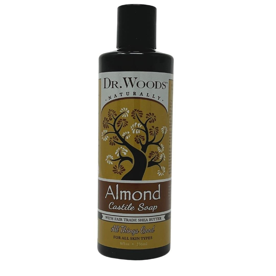 Dr. Woods Almond Liquid Castile Soap - Castile Soap With Pure Almond Oil, Body Wash For Men And Women, Contains Organic Shea Butter, Natural Cleaner For Face, Hands, And Body - 32 Fl Oz Dr. Woods Almond Liquid Castile Soap - Castile Soap With Pure Almond Oil, Body Wash For Men And Women, Contains Organic Shea Butter, Natural Cleaner For Face, Hands, And Body - 32 Fl Oz