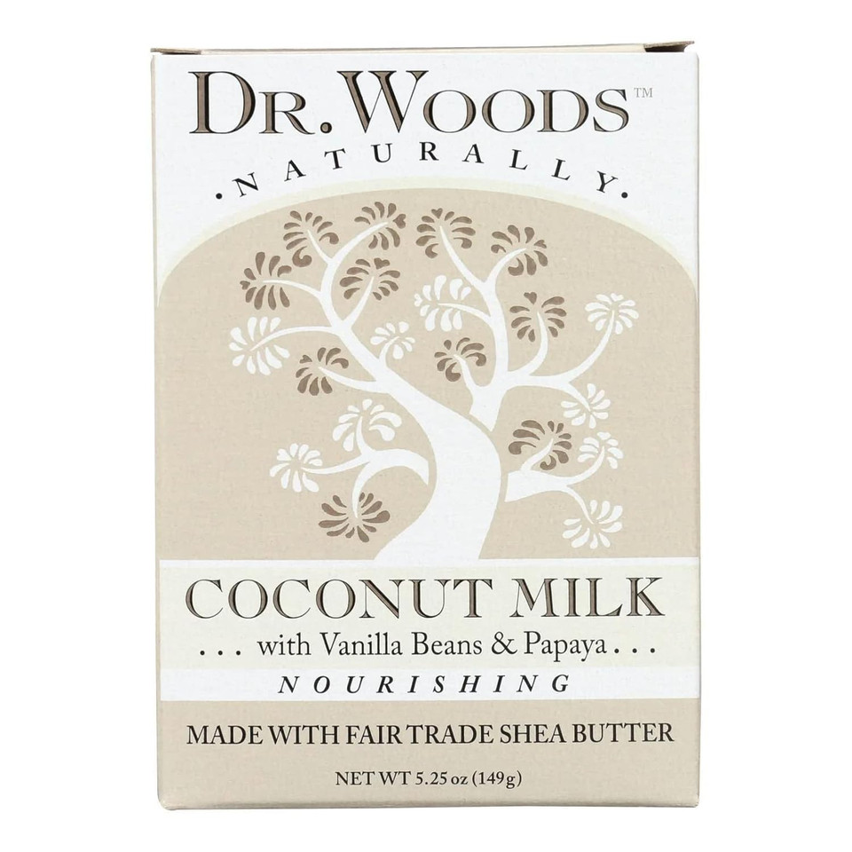 Dr. Woods Coconut Milk Bar Soap With Vanilla Beans, Papaya, & Organic Shea Butter, 5.25 Oz Dr. Woods Coconut Milk Bar Soap With Vanilla Beans, Papaya, & Organic Shea Butter, 5.25 Oz