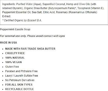 Dr. Woods Peppermint Castile Soap With Fair Trade Shea Butter, 8 Fl Oz (236 Ml)