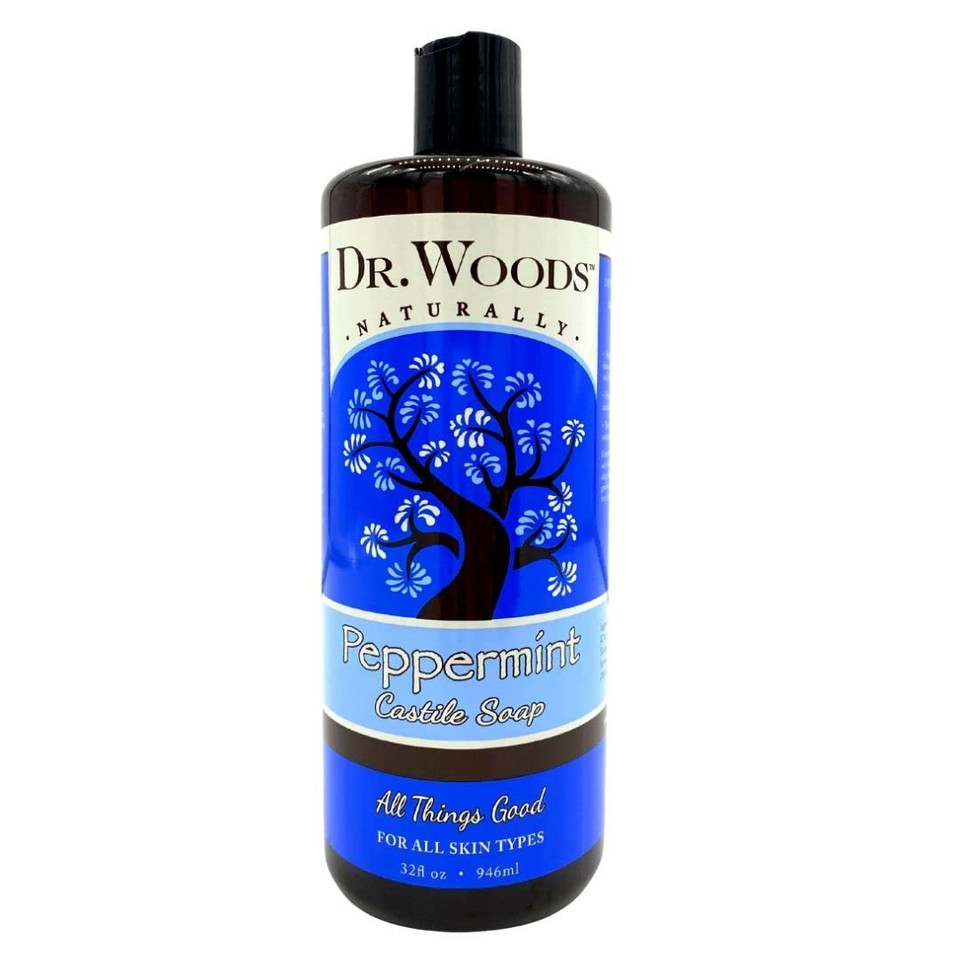 Dr. Woods Pure Peppermint Liquid Castile Soap, 16 Ounce