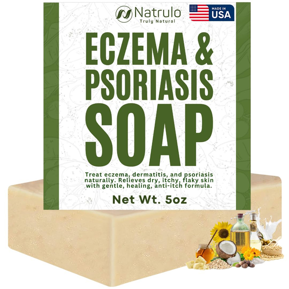 Eczema Soap Bar For Face And Body  All Natural Dermatitis, Psoriasis Treatment For Dry Itchy Sensitive Skin Relief  Gentle Detoxifying, Healing, Anti-Itch, Oatmeal Goat Milk Wash For Kids, & Adults Eczema Soap Bar For Face And Body  All Natural Dermatitis, Psoriasis Treatment For Dry Itchy Sensitive Skin Relief  Gentle Detoxifying, Healing, Anti-Itch, Oatmeal Goat Milk Wash For Kids, & Adults