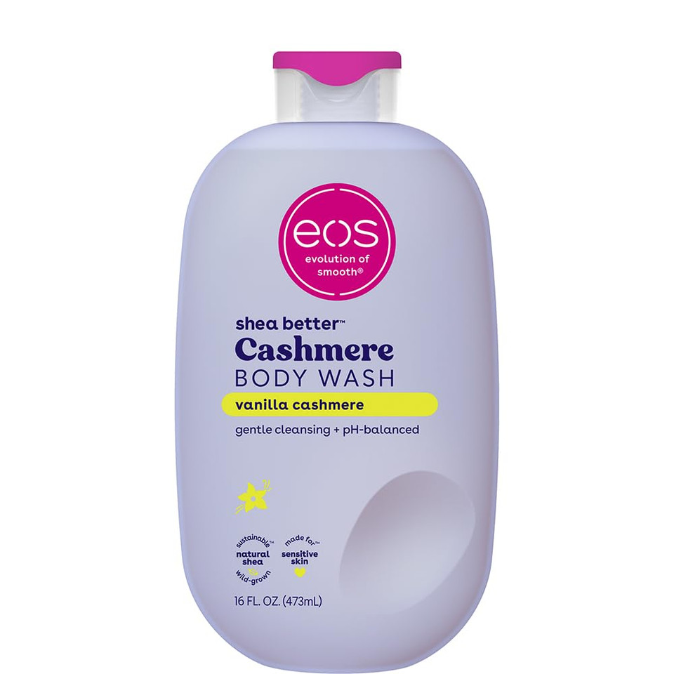 Eos Shea Better Cashmere Body Wash, Coconut Waters, Moisturizing, Ph Balanced Body Wash, Creamy Gel Formula, Paraben & Phthalate Free, Sensitive Skin, 16 Fl Oz