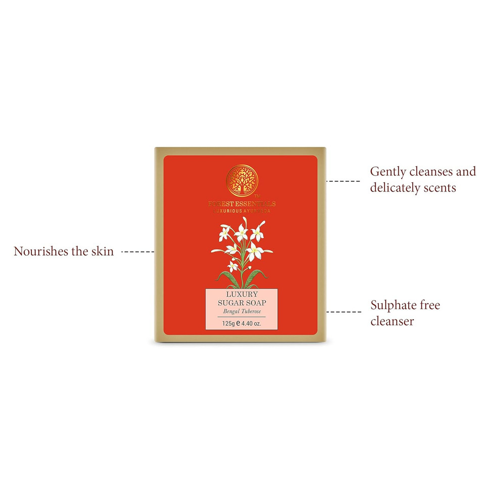 Forest Essentials Luxury Sugar Soap Bengal Tuberose 125G