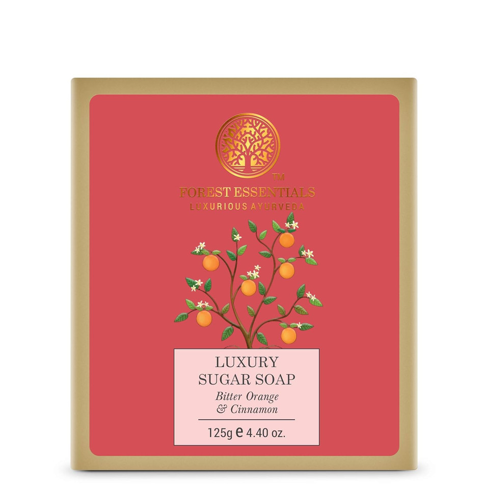 Forest Essentials Luxury Sugar Soap Bitter Orange & Cinnamon - 125G