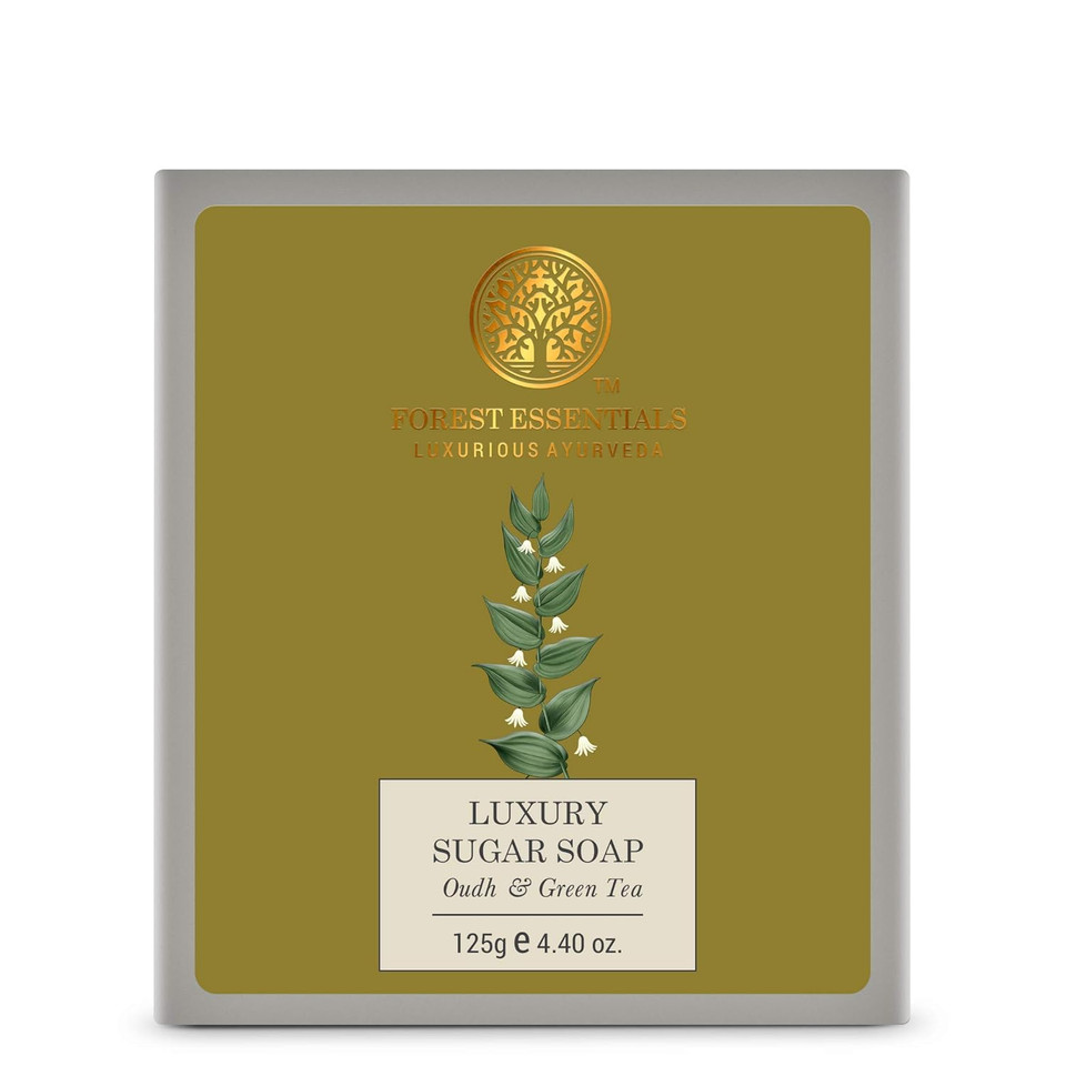 Forest Essentials Luxury Sugar Soap Oudh & Green Tea 125G