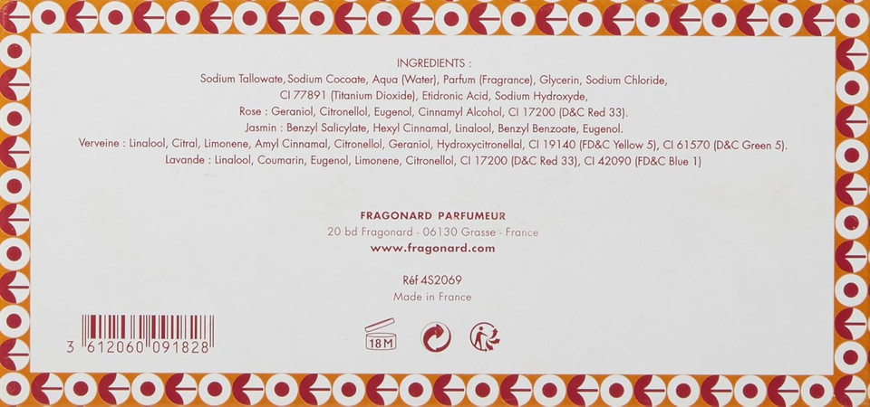 Fragonard - Fragonard Flower Gift Box Of 4 Assorted Scented Soaps - Pink, White, Yellow, And Purple