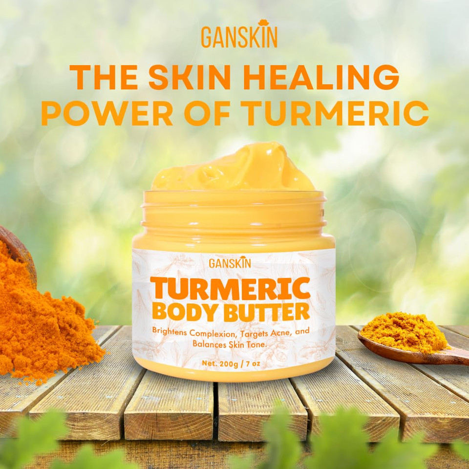 Turmeric Face Cream  All Natural Skin Brightening Lotion  Turmeric Whipped Body Butter For Dark Spots, Hyperpigmentation  Skincare Cleanses, Fights Acne, Evens Tone, Scars, Sun Damage