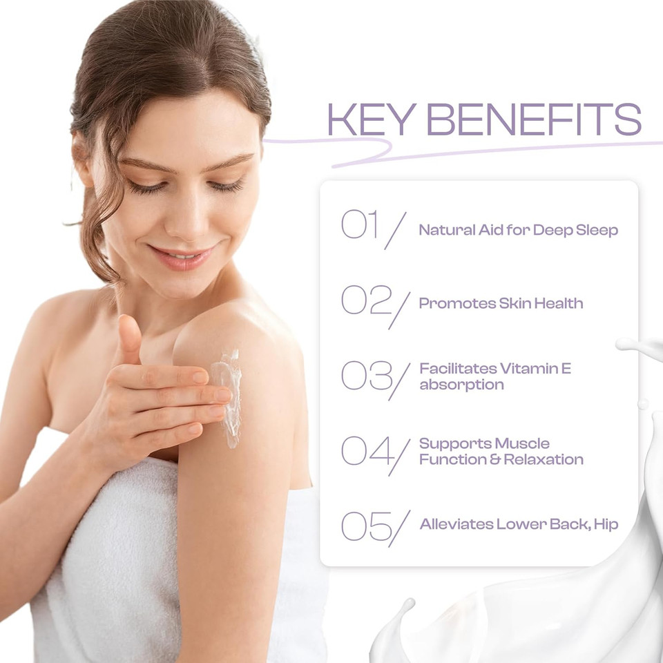 Magnesium Cream: Magnesium Lotion For Sleep With Lavender Oil For Leg Cramps Pain Safe For Kids 120G/4.2Oz